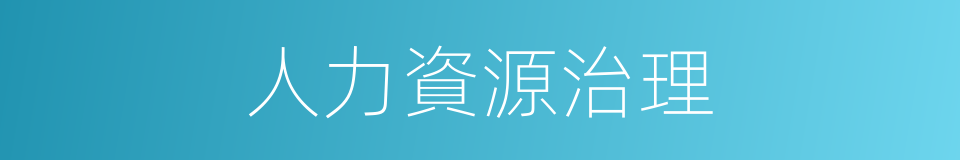 人力資源治理的同義詞