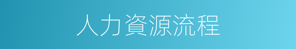 人力資源流程的同義詞