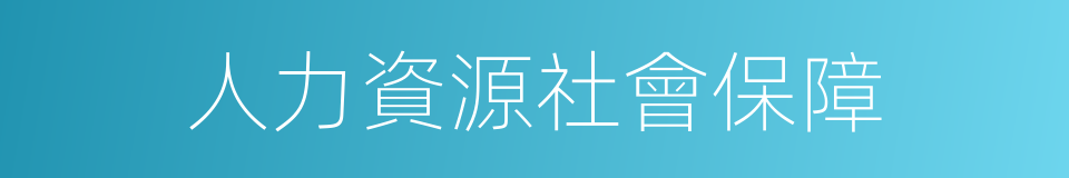 人力資源社會保障的同義詞