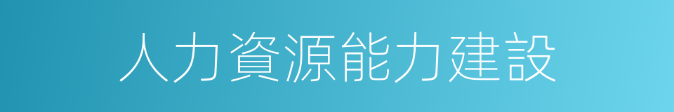 人力資源能力建設的同義詞