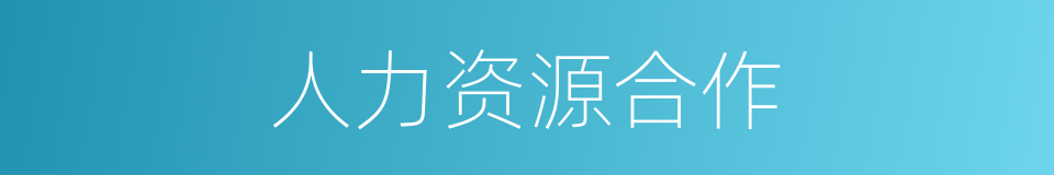 人力资源合作的同义词