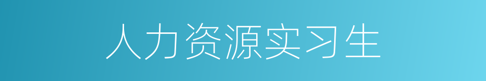 人力资源实习生的同义词