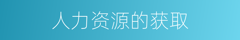 人力资源的获取的同义词