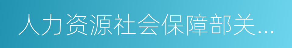 人力资源社会保障部关于执行若干问题的意见的同义词