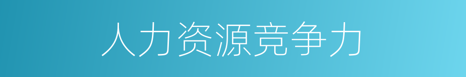 人力资源竞争力的同义词