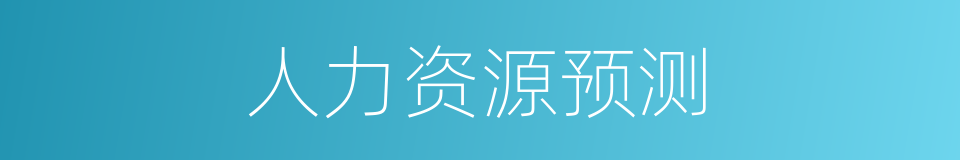 人力资源预测的同义词