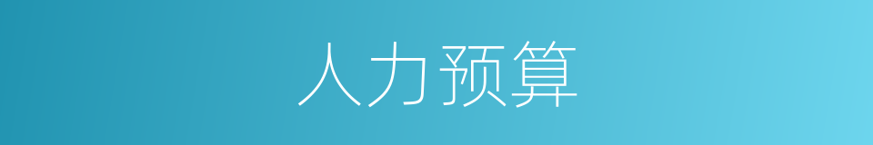 人力预算的同义词
