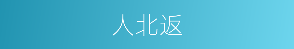 人北返的同义词