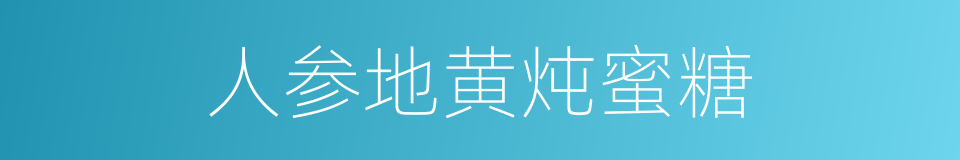 人参地黄炖蜜糖的同义词