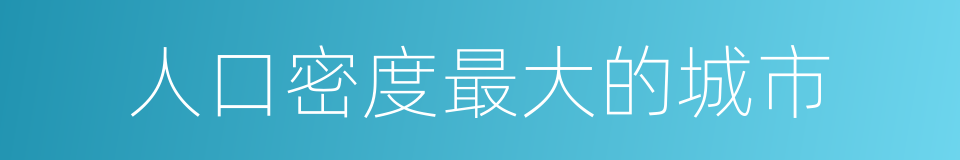人口密度最大的城市的同义词