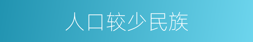 人口较少民族的同义词