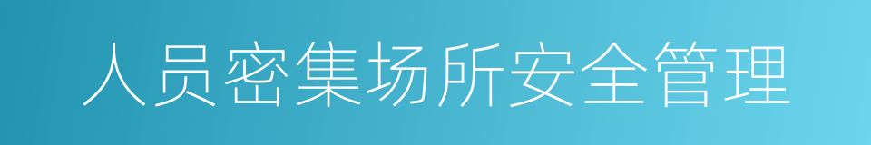 人员密集场所安全管理的同义词