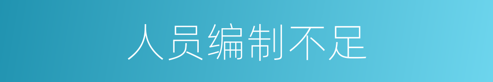 人员编制不足的同义词