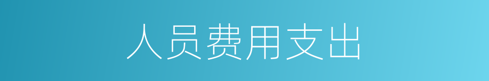 人员费用支出的同义词