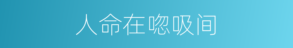 人命在唿吸间的同義詞