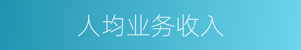 人均业务收入的同义词