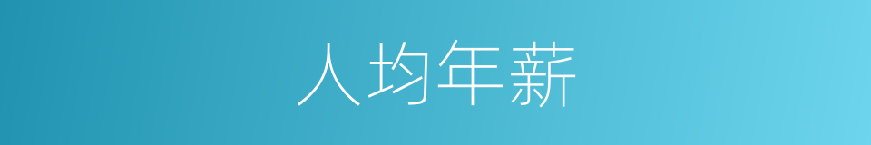 人均年薪的同义词
