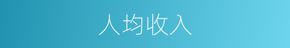 人均收入的同义词
