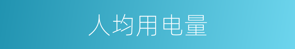 人均用电量的同义词