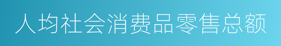 人均社会消费品零售总额的同义词
