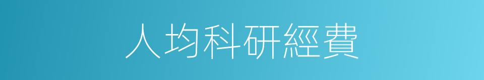 人均科研經費的同義詞