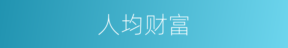 人均财富的同义词