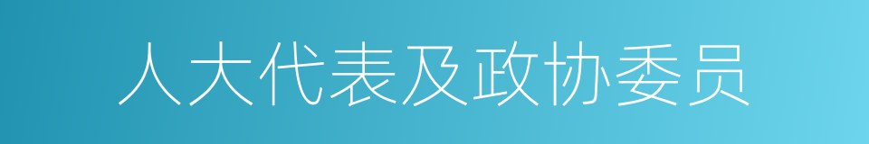 人大代表及政协委员的同义词