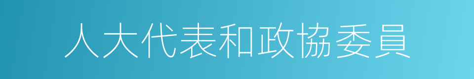 人大代表和政協委員的同義詞