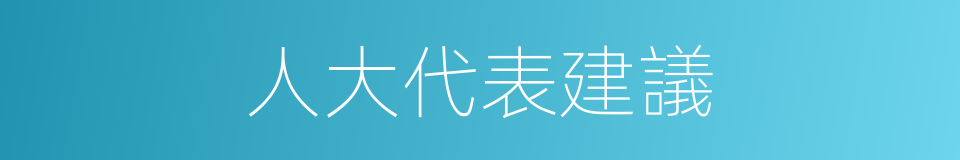 人大代表建議的意思