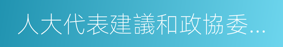 人大代表建議和政協委員提案辦理的同義詞