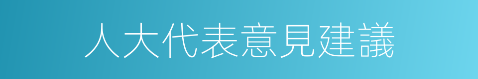 人大代表意見建議的同義詞