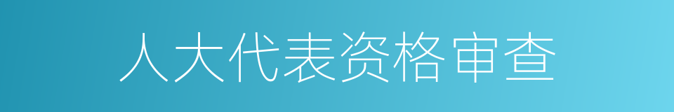 人大代表资格审查的同义词