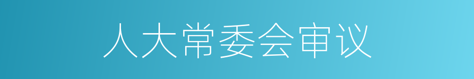 人大常委会审议的同义词