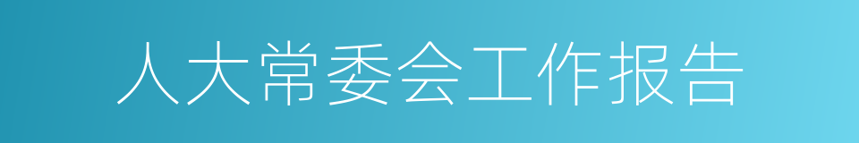 人大常委会工作报告的同义词