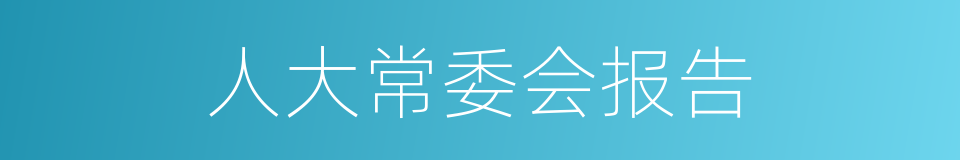 人大常委会报告的同义词