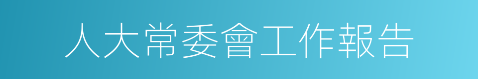 人大常委會工作報告的同義詞