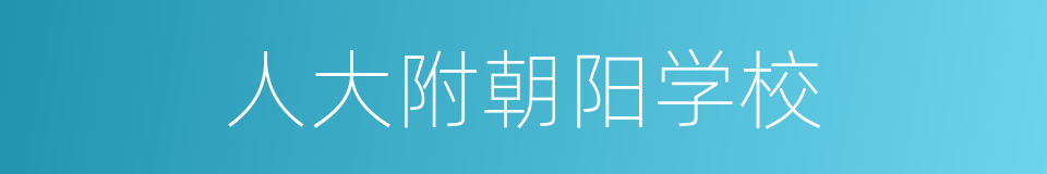 人大附朝阳学校的同义词