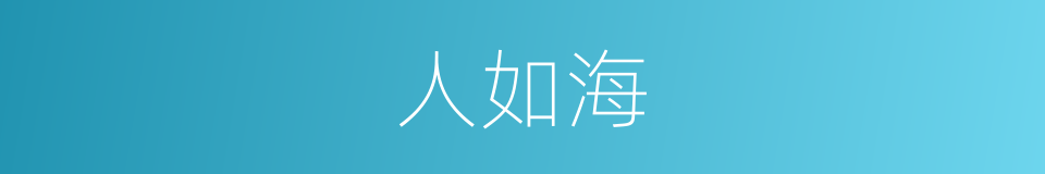 人如海的同义词