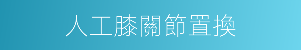 人工膝關節置換的同義詞