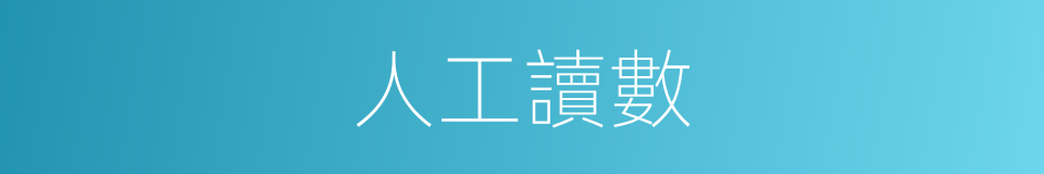 人工讀數的意思