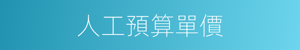 人工預算單價的同義詞