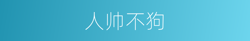 人帅不狗的同义词