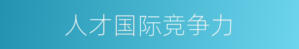 人才国际竞争力的同义词