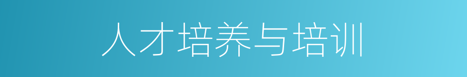 人才培养与培训的同义词