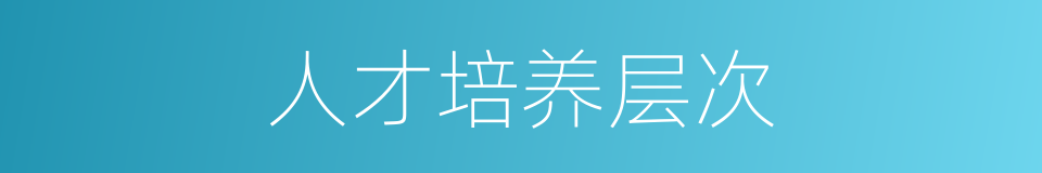 人才培养层次的同义词