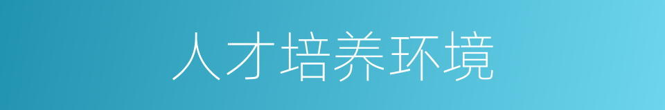 人才培养环境的同义词