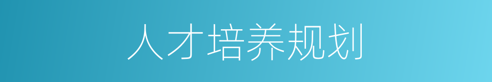 人才培养规划的同义词