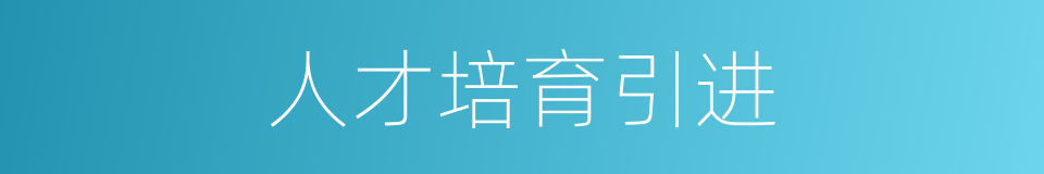 人才培育引进的同义词