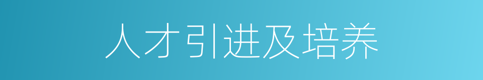 人才引进及培养的同义词