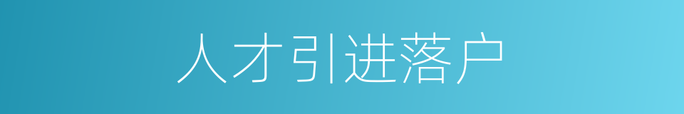 人才引进落户的同义词